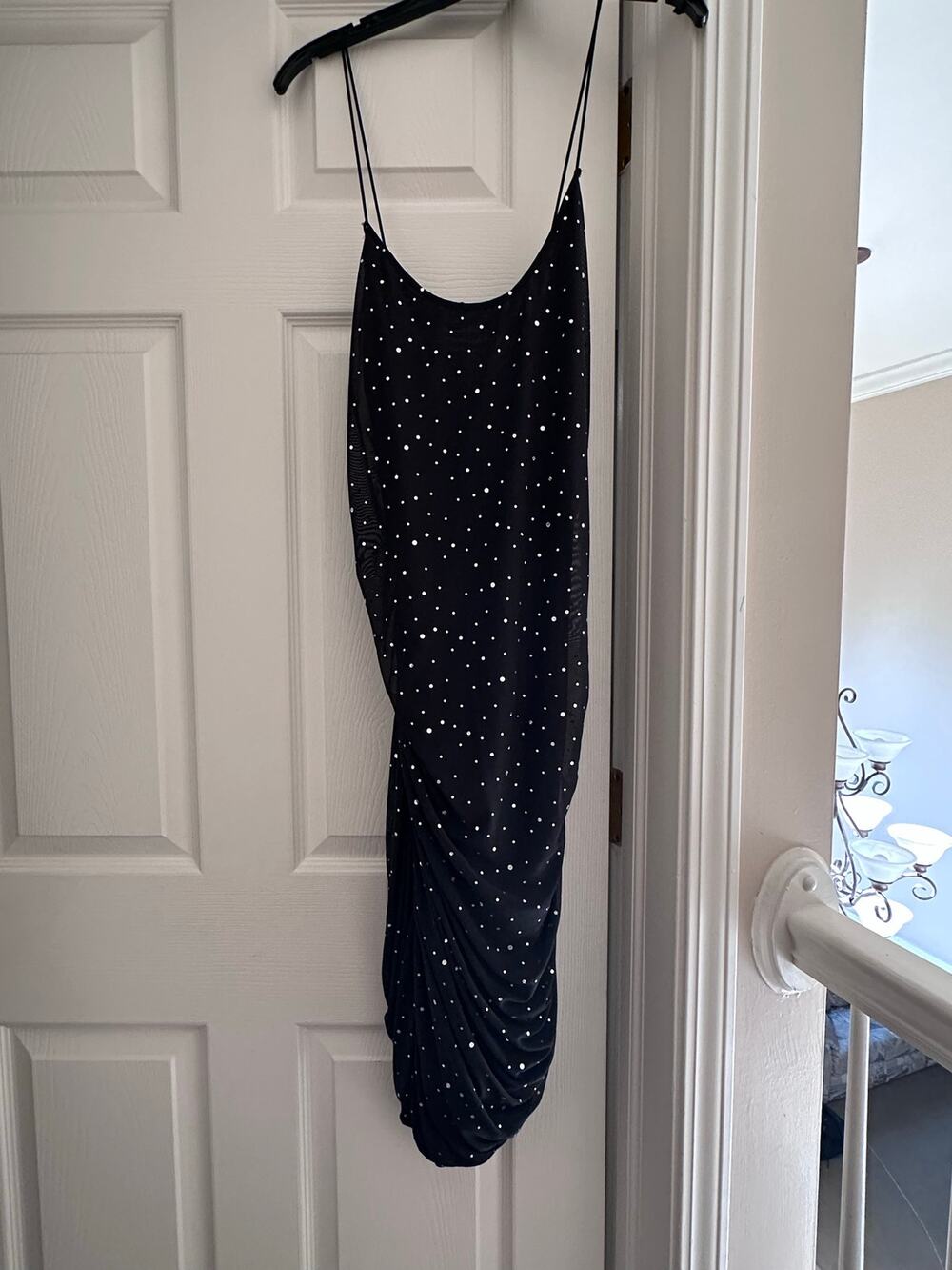 SHEIN Plus Womens 4XL Ruched Sparkly Mesh Criss Cross Bodycon Dress